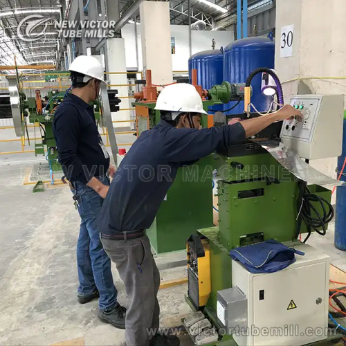 Tube mill entry section